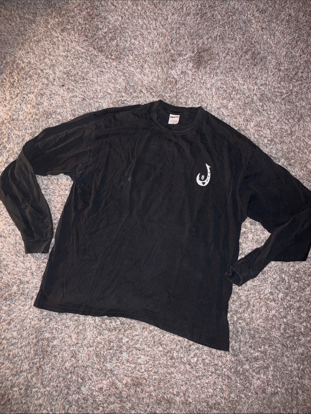 Anvil Black Long Sleeve Tee with Small White Graphic maui clothing company
